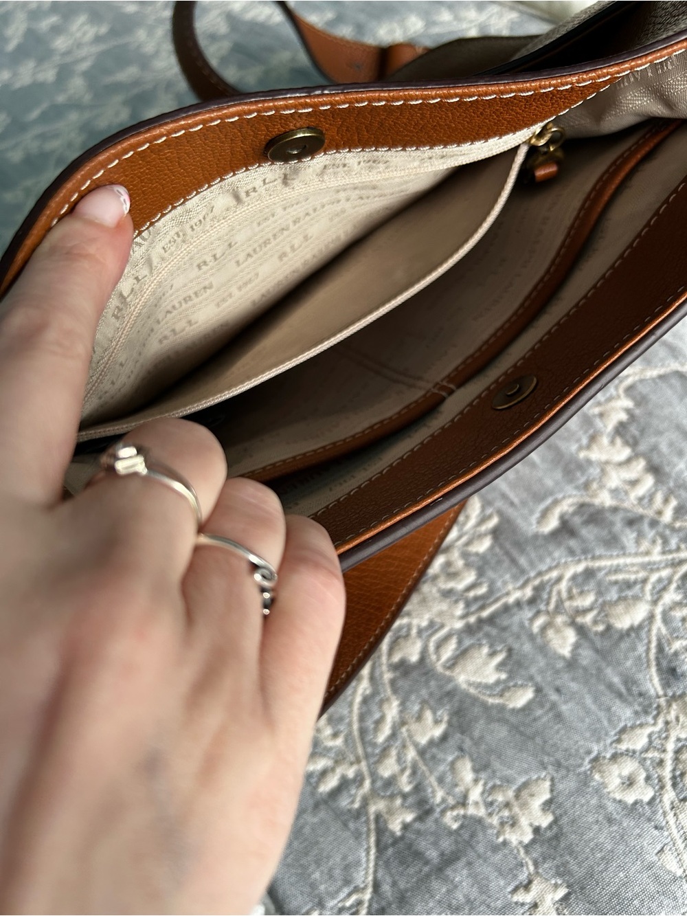 Ralph Lauren Leather Convertible satchel crossbody Bag - Picture 11 of 15